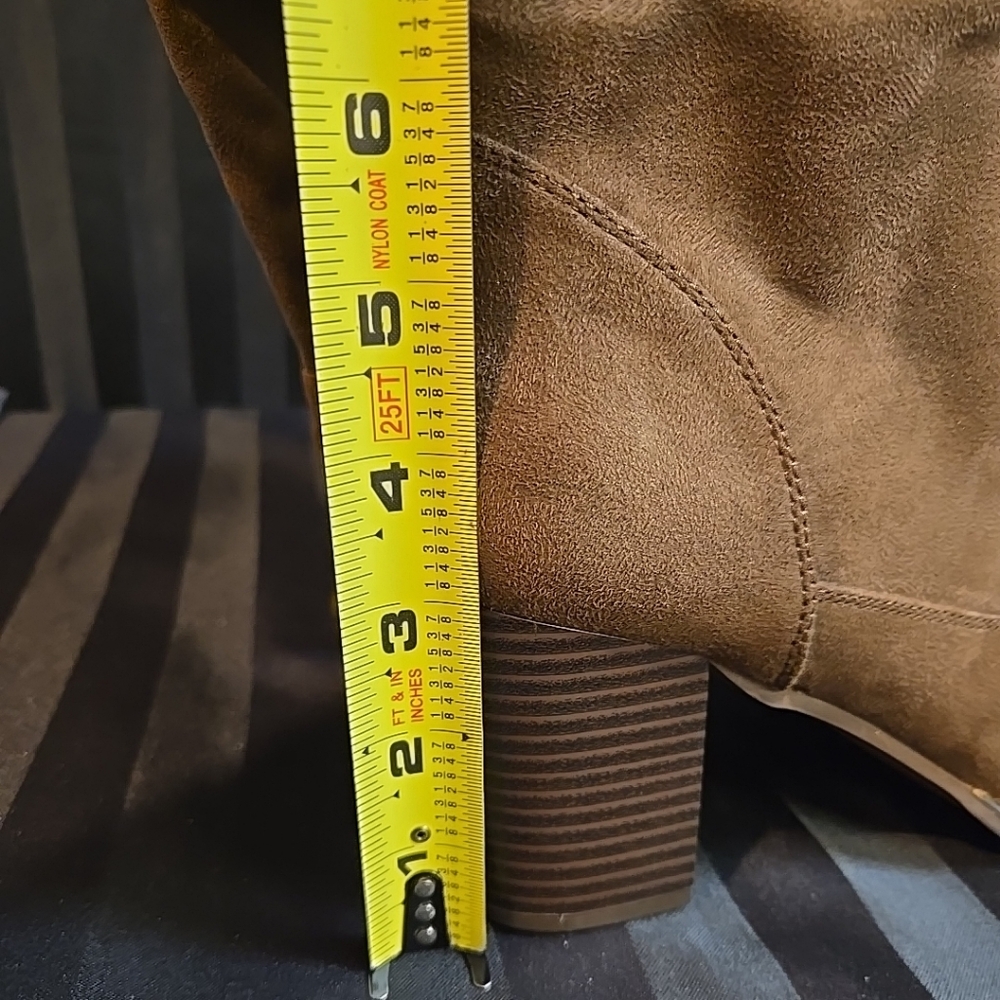 Journee Collection Women US 7 Or 10 Kaison Thigh High Boots Faux Suede Chocolate - Picture 15 of 16